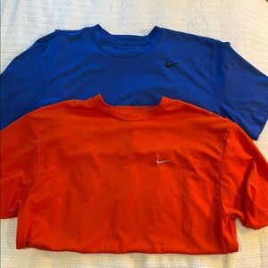 Nike Vibrant Blue and  Nike Bold Orange Tees